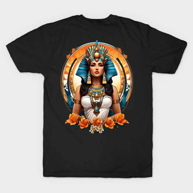 Cleopatra Queen of Egypt retro vintage floral design by Neon City Bazaar